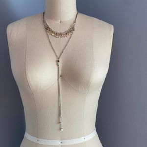 Layered chain necklace with stone detail